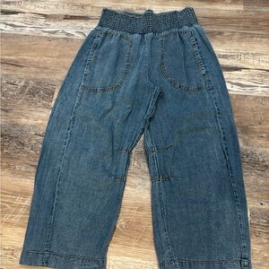 Pilcro Lightweight Elastic Waist Barrel Leg Jeans, Sz M